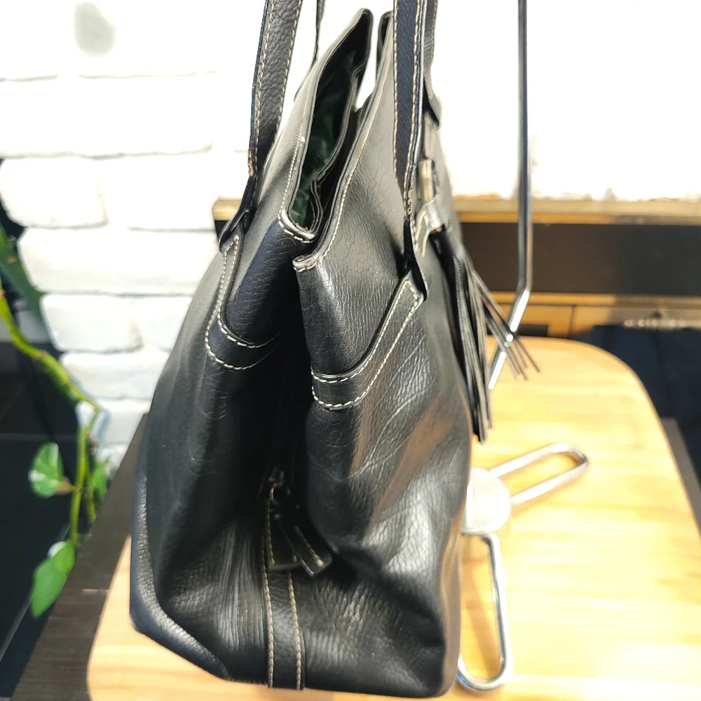 Oscar de la Renta Tassel Front Leather Bag - Picture 6 of 14